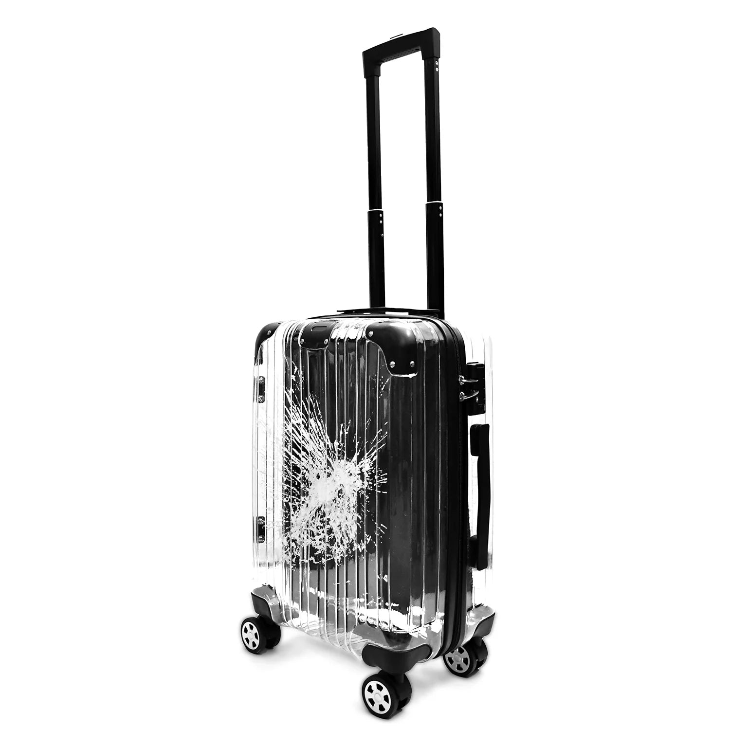 KarryOn, Clear-Cracked Transparent Polycarbonate Luggage – 20" - Default Title - Image 3
