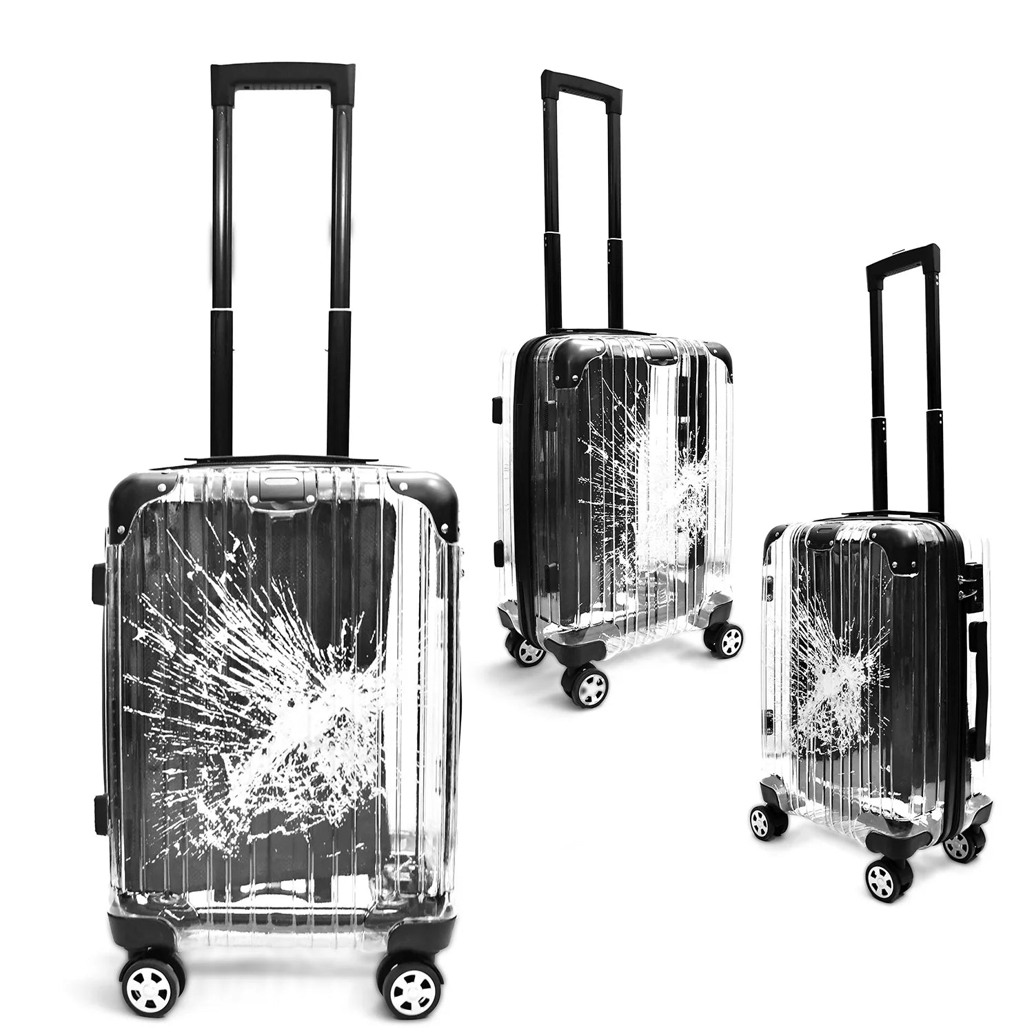 KarryOn, Clear-Cracked Transparent Polycarbonate Luggage – 20" - Default Title - Image 4