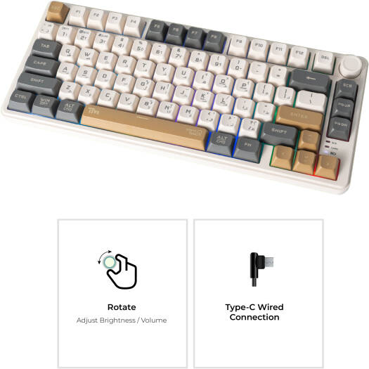 Twisted Minds Imperium Pro Series 75% Compact Size 80 Keys Wireless Membrane Keyboard - (English / Arabic) Layout - Default Title - Image 4