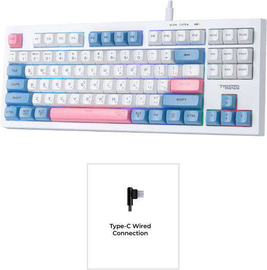 Twisted Minds Spectrum Pro Series 75% Compact Size 87 keys Wireless Membrane Keyboard - (English / Arabic) Layout - Default Title - Image 3