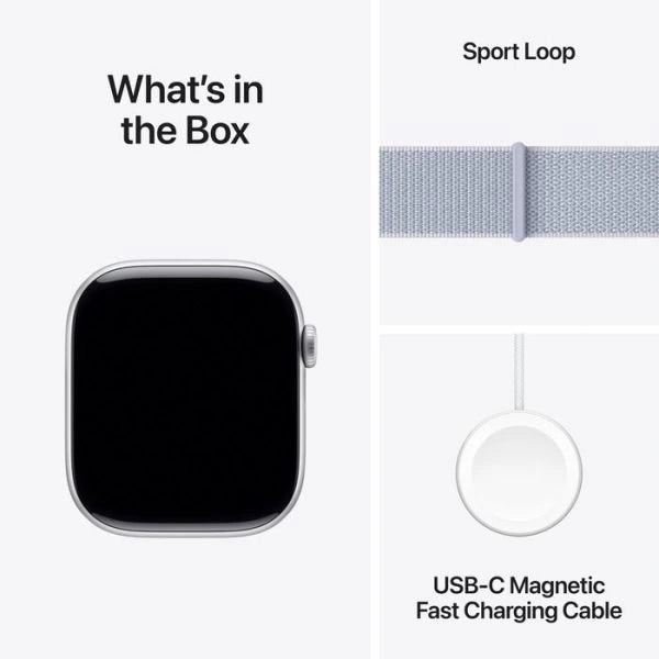 Apple Watch Series 10 GPS 46mm Silver Aluminium Case With Blue Cloud Sport Loop - Default Title - Image 5