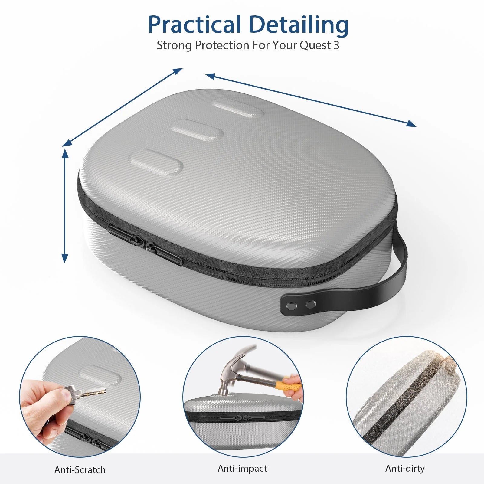 Gamax Meta Quest 3 (Model-B) Storage Bag - Sliver - Default Title - Image 8
