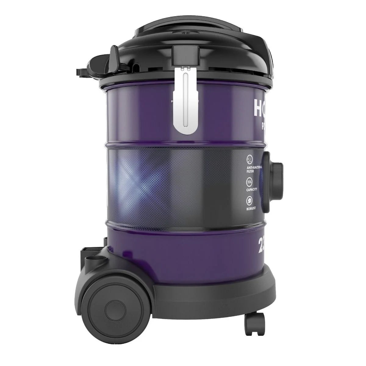 Hoover HT85-T3-ME, Power Pro Drum Vacuum Cleaner 2300W, 22L Capacity with Anti-Bacterial Bag - Purple - Image 4