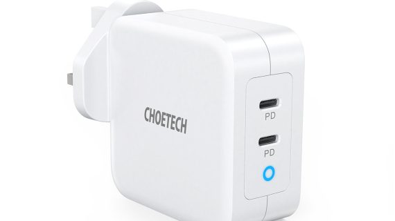Choetech 100W Dual USB C Port Charger - with CC Cable - White