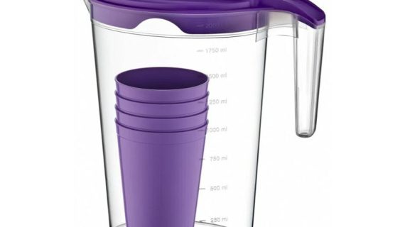 Plast Art Pitcher Pinar with 4 Cups Set