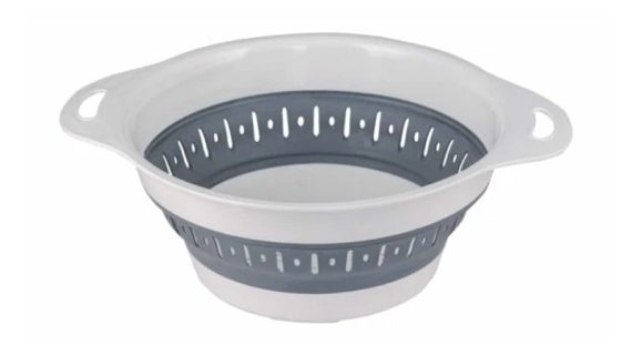 Plast Art Foldable Round Strainer with Handle - 25.5 x 9.5 cm