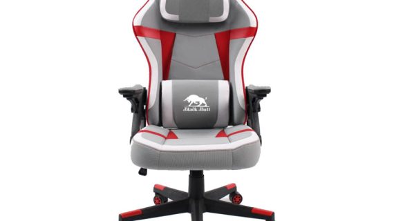 BLACK BULL Gaming Chair With Headrest Up & Down Slide Adjustable and Moveable Armrest, Woven Fabric