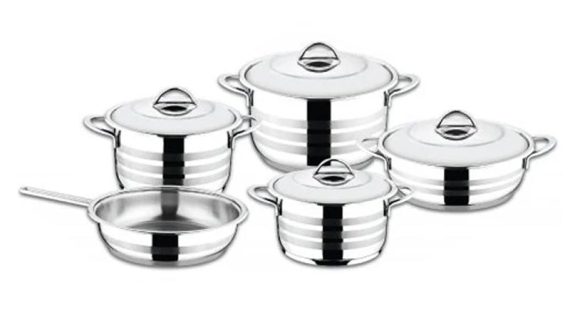 OMS Stainless Steel Cookware - Set of 9
