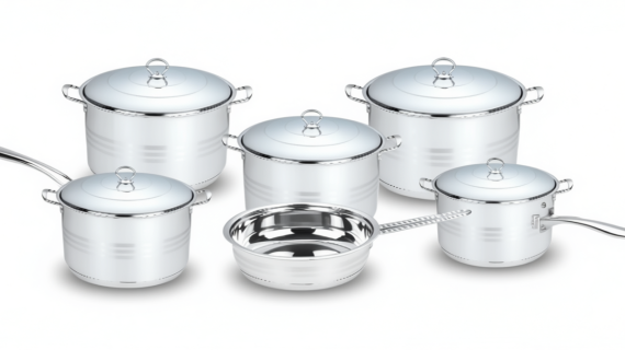 Saga H1711 Stainless Steel Cookware Set - 11 Pcs,  High-Quality 18/10 Stainless Steel