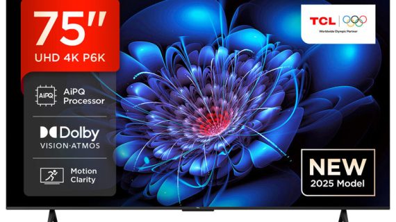 TCL 75P6K 75" 4K Ultra HD, HDR TV, Smart TV Powered by Google TV (Dolby Audio, Voice Control, Compatible with Google Assistant