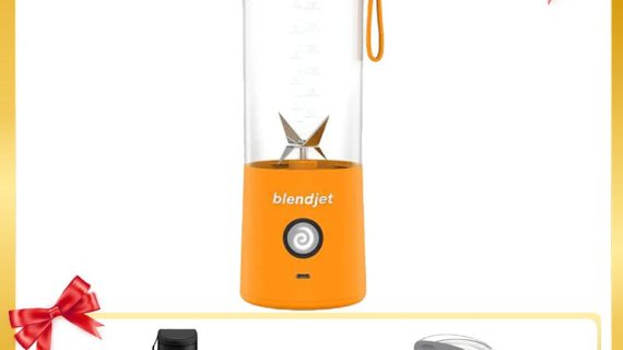 Blendjet V2 Portable Blender 475ml, USB-C Rechargeable with Jetsetter Sleeve and Drinking Lid Free - Apricot