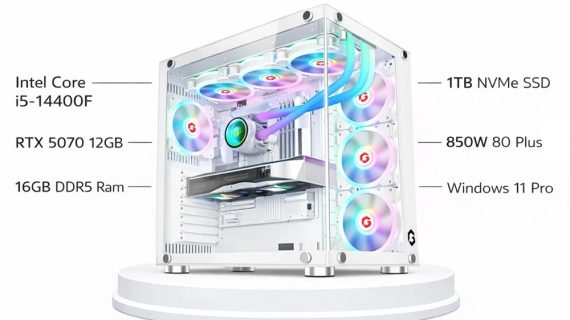 Custom Gaming PC Intel Core i5-14400F RTX 5070 12GB GDDR7, 16GB RAM DDR5, 1TB NVME SSD, Win 11 Pro