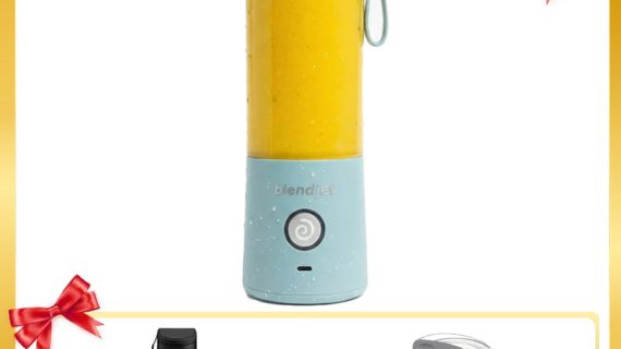 Blendjet V2 Portable Blender 475ml, USB-C Rechargeable with Jetsetter Sleeve and Drinking Lid Free - Glacier