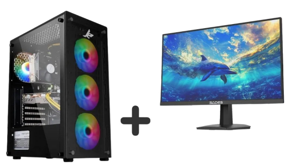 PC Bundle: PC Gaming i5-14400F/RTX 5060/16GB DDR5/1TB with SADES SP-Dolphin SA-F02F27, 27" FHD, 200Hz,0.5ms Flat Gaming Monitor