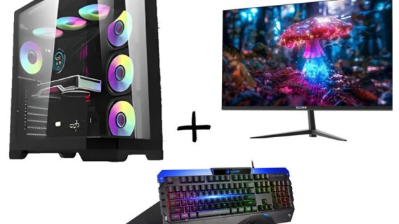 PC Bundle: PC Gaming i5-12400F/RTX 3050/16GB DDR4/1TB with Sades Russula /24" FHD/ HDMI 2.1/ 1ms/120Hz/IPS/Flat Monitor & Sades Battle Ram Keyboard/Mouse/Mousepad