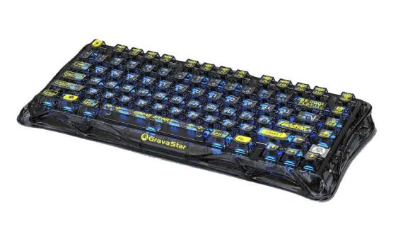 GravaStar Mercury K1 Lite 75% Wireless Mechanical Gaming Keyboard - Transparent Black