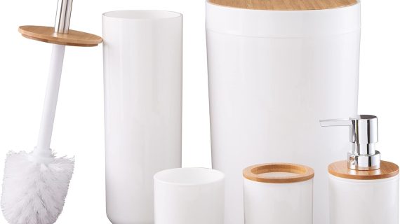 Bathroom Sanitary Set Pack of 6 White