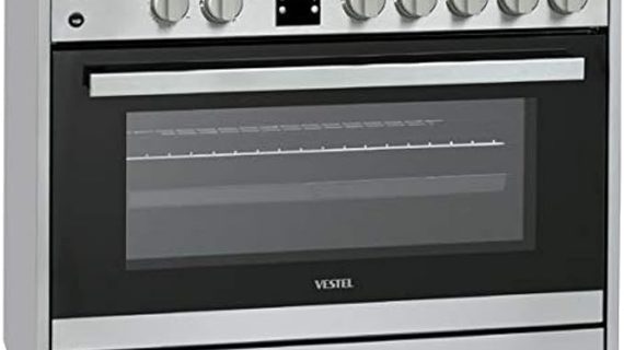 Vestel Gas Cooker 90x60, 5 Burners, Stainless Steel, Full Safety