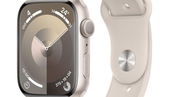 Apple Watch Series 9 GPS – 45 mm Starlight Aluminium Case with Starlight Sport Band (M/L)