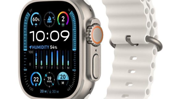 Apple Watch Ultra 2 GPS + Cellular, 49mm Titanium Case with White Ocean Band