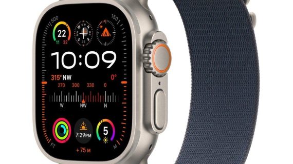 Apple Watch Ultra 2 GPS + Cellular – 49 mm Titanium Case with Blue Alpine Loop (Small)