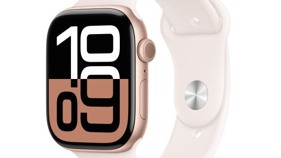 Apple Watch Series 10 GPS – 46 mm Rose Gold Aluminium Case with Light Blush Sport Band (M/L)