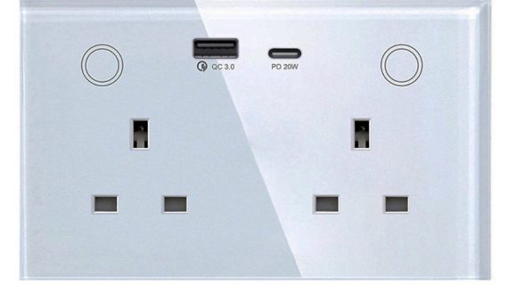 Gopeta, WiFi 13A UK Double Socket with 2 USB outlets (USB-A & USB-C)