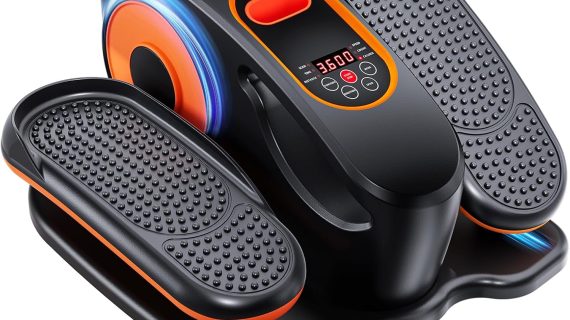 Black Bull Under Desk Elliptical Exercise Machine, Ellipse Leg Exerciser with Remote