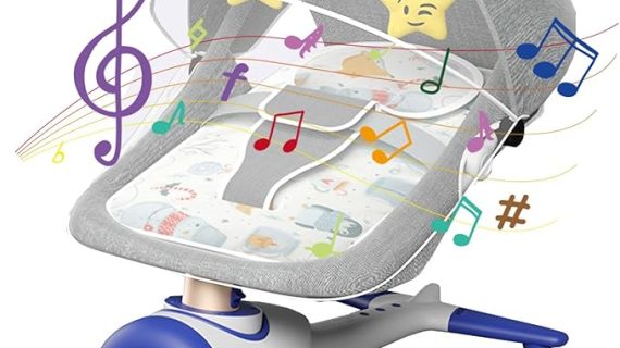 Electric Baby Swings for Infants to Toddler Indoor Portable Baby Swing for Babies Boys Girls with 4 Sway Speeds,4-Speed Timer Baby Rocking Chair