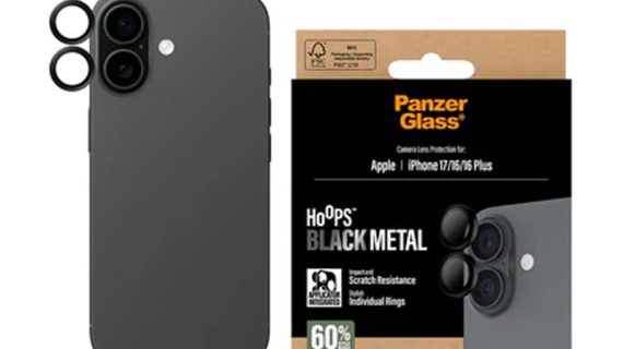 PanzerGlass Hoops Black Camera Lens Protector iPhone 17, 17 Air, 17 Pro, 17 Pro Max