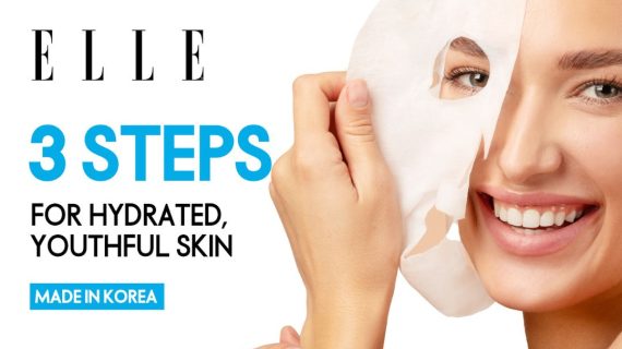 Korean ELLE Anti-Aging Hyaluron Moisture Mask 3-Step Care Kit - Hydrating Ampoule, Moisture-Boosting Mask, Night Cream - Deep Hydration, Skin Firming, Wrinkle Reduction, All Skin Types