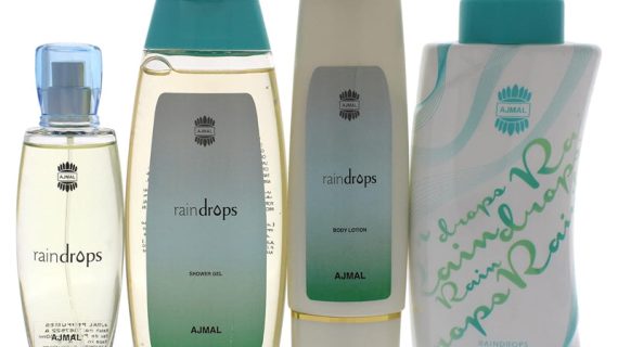 Ajmal Raindrops 4 Pcs Set For Her - EDP 50 ml, Body Lotion 100 ml, Shower Gel 200 ml, Body Powder 100 ml