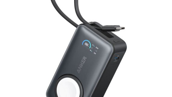 Anker MagGo, 10000mAh Power Bank with 30W USB‑C Built‑in Cable and Apple Watch Wireless Charger