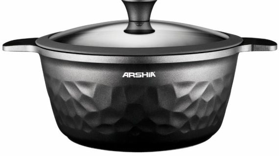 Arshia CO110-3154 Cast Iron Casserole with Lid – 28cm
