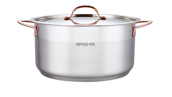 Arshia SS014-2974 22cm Stainless Steel Casserole with 2 Lids