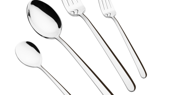 Arshia TM548-3476, 48-Piece Shiny Silver Cutlery Set With Stand