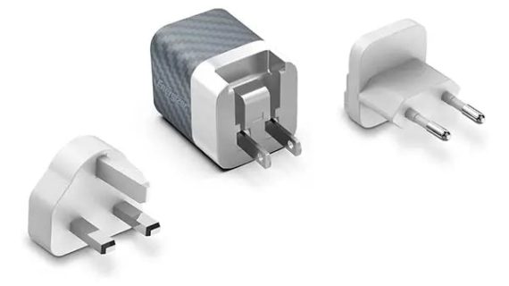 Ultimate 38W PD/QC Wall Charger with Universal Plug- Dual Output- Silver