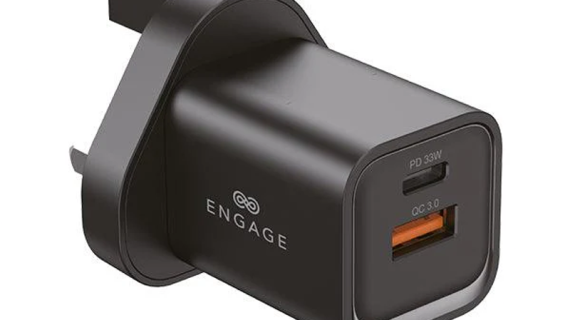 Engage, Dual Port Quick Power Adapter/Charger (33W) – Black