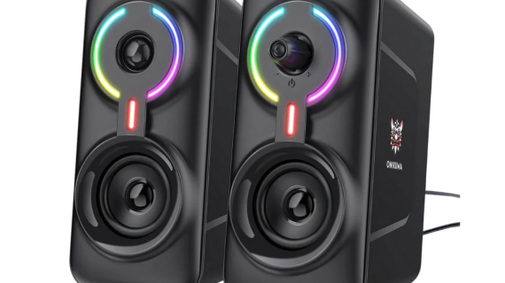 ONIKUMA L6 Gaming Speaker 5W*2 Multimedia Speaker with BT5.0 and AUX Mode HIFI Sound Quality RGB Light for PC Phone