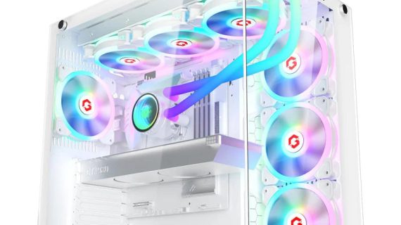 GameOn, Emperor Arctic III Series Mid Tower Gaming Case, 7x Pre-Installed ARGB Fans, White