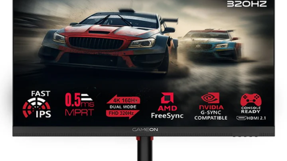 GameOn GOSX27B, 27" Dual Switch 4K UHD 160Hz/FHD 320Hz, MPRT 0.5ms, HDMI 2.1, Fast IPS Gaming Monitor (Supports PS5)