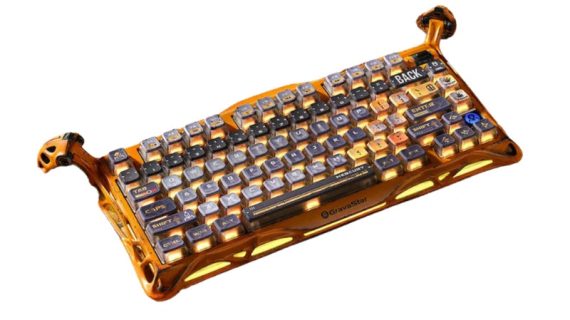 GravaStar Mercury K1 Pro 75% Wireless Mechanical Gaming Special Edition Keyboard - Battle Worn Yellow