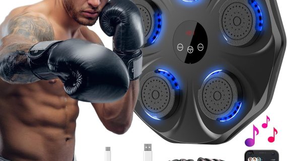 Black Bull Music Boxing Machine, Rechargeable Boxing Equipment, Home Smart Boxing Target Workout Machine Digital Boxing for Kids and Adults