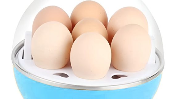 KKF, Electric Egg Steamer & Boiler 350W with Auto Shut Down, 7 Egg Capacity & Single Button Operation