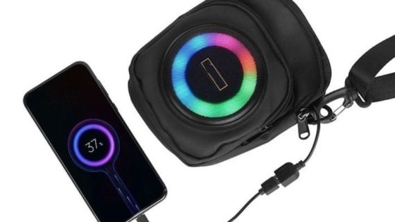 KKF, Multifunctional Shoulder Bag with 8W Bluetooth 5.4 Speaker, 4 Inch Woofer, TWS, FM, USB & TF Playback, 2500mAh Battery (19×13×8 cm)