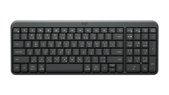 Logitech K250, Wireless/Bluetooth Keyboard, English/Arabic - Graphite