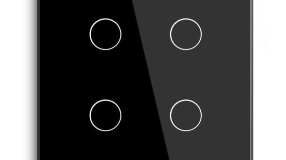 Gopeta, 4-Gang Smart Wi-Fi Touch Switch 600W with Glass Panel