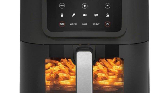 Nutricook, Slim Air Fryer NC-AFS200 – 7.6L Extra Large, 1700W, 8 Cooking Programs, Viewing Window, Black