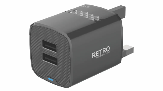 Pawa PW-TCRT31UK-BK, Retro 3.1A Dual USB UK Charger
