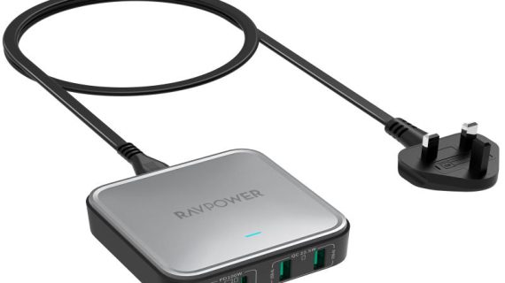 Ravpower RP-PC1042, 4-port Portable Desktop Charger, 100W, - Black